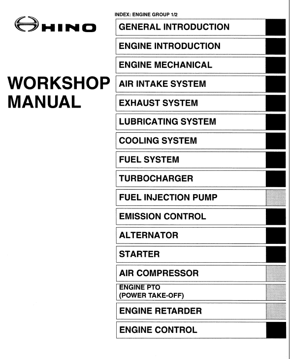Hino Truck 2006 Engine Manual