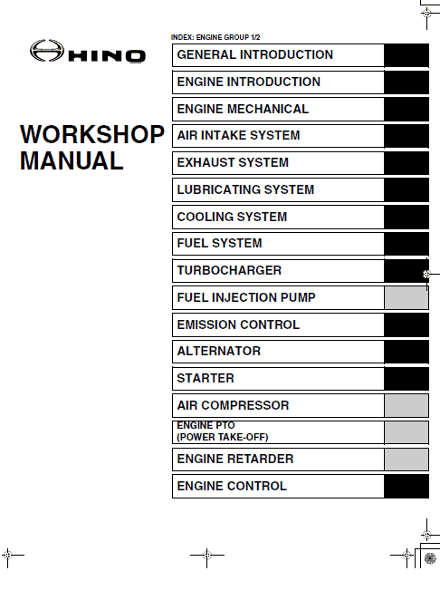 Hino Truck 2007 Service Manual