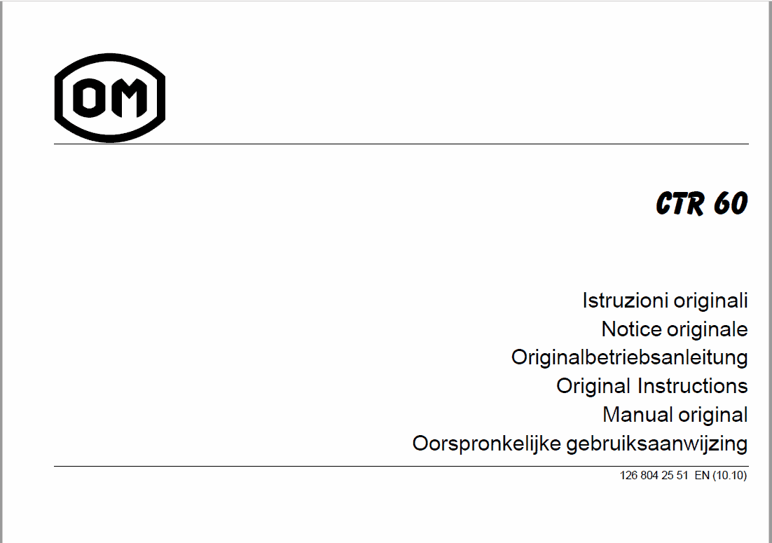 OM PIMESPO FIAT CTR 250, CPF 200, CTR 60 Workshop Repair Manual