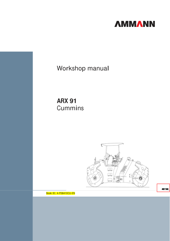 Ammann ARX 91 Heavy Tandem Roller Workshop Repair Manual (Cummins Engine)
