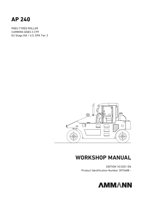 Ammann AP 240 Pneumatic Roller Workshop Repair Manual
