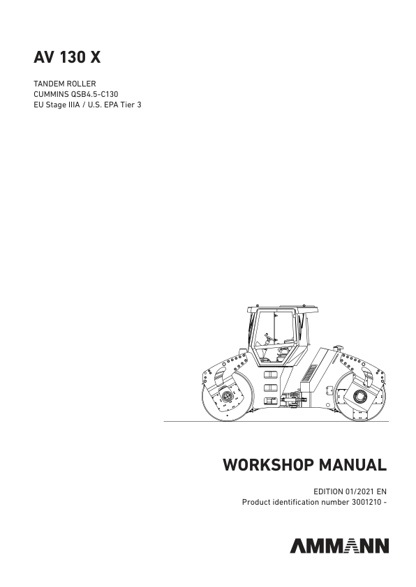 Ammann AV 130 X Heavy Tandem Roller Workshop Repair Manual