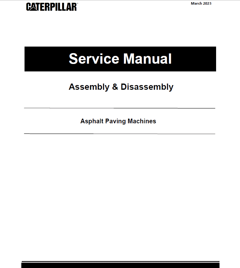 Caterpillar CAT 10 FT Asphalt Screed Service Repair Manual (2LF00001 and up)