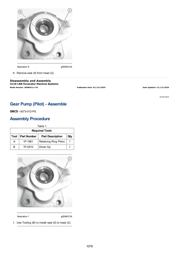 caterpillar cat 311d lrr excavator service repair manual cla00001 and up 1078