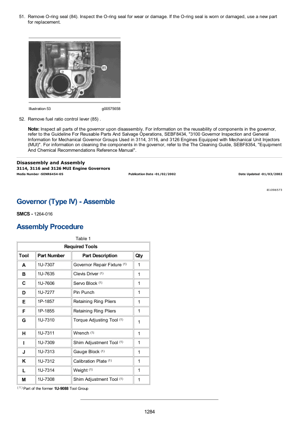 caterpillar cat 3126 marine engine service repair manual 1zj00001 and up 1283
