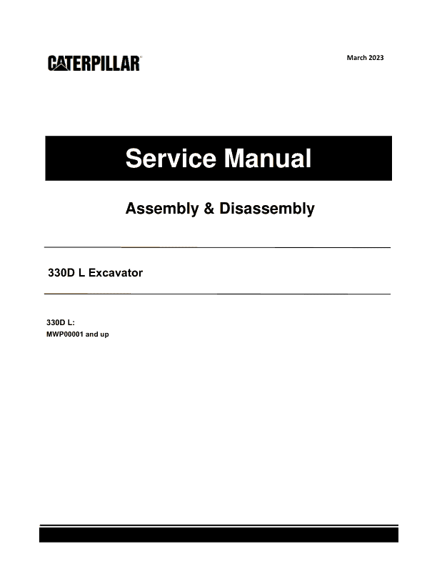 Caterpillar CAT 330D L Excavator Service Repair Manual (MWP00001 and up)