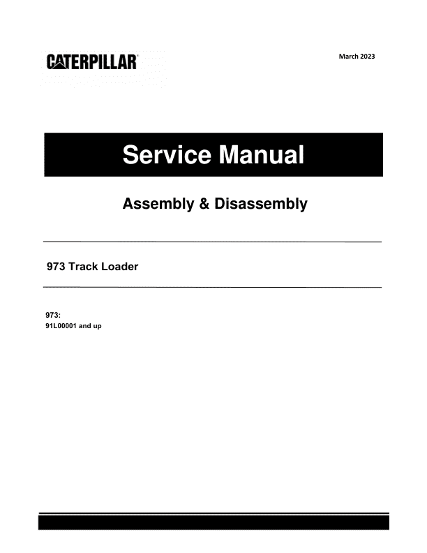Caterpillar CAT 973 Track Loader Service Repair Manual (91L00001 and up)