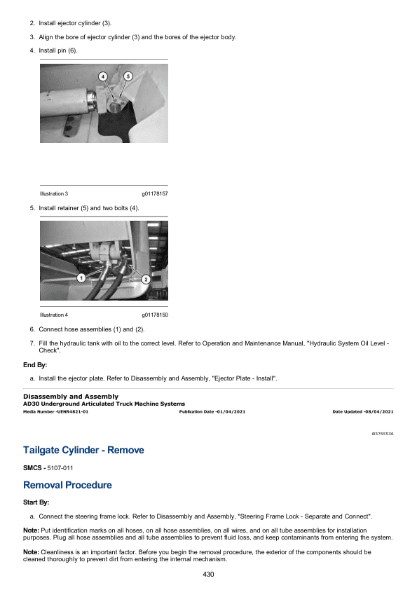 caterpillar cat ad30 underground articulated truck service repair manual gxr00001 and up 429