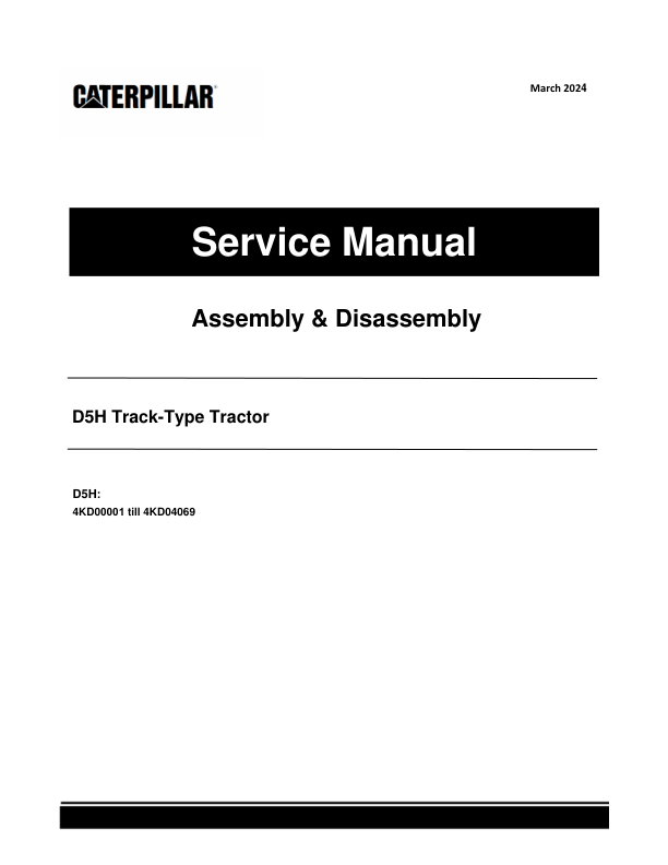 Caterpillar CAT D5H Track-Type Tractor Service Repair Manual (4KD00001 and up)