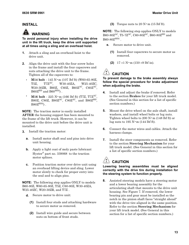 hyster b60zhd2 b80zhd2 pallet truck c257 series repair manual 20