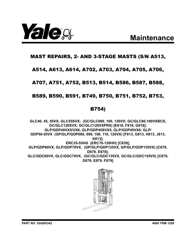 yale erc35hg erc40hg erc45hg erc55hg forklift c839 service repair manual 1 1