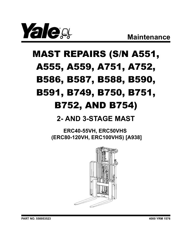 yale erc80vh erc100vh erc100vhs erc120vh forklift a938 service repair manual 1 1