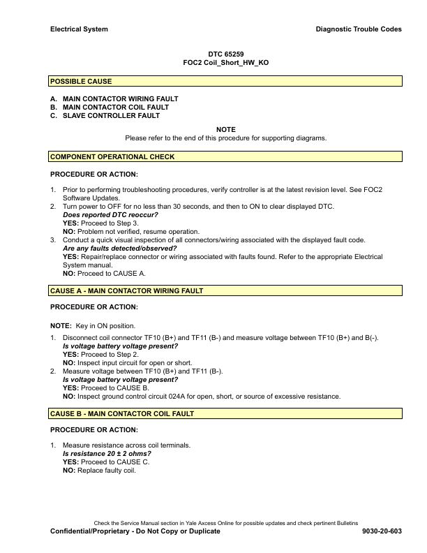 yale erp025vc erp030vc electric forklift b888 service repair manual 725