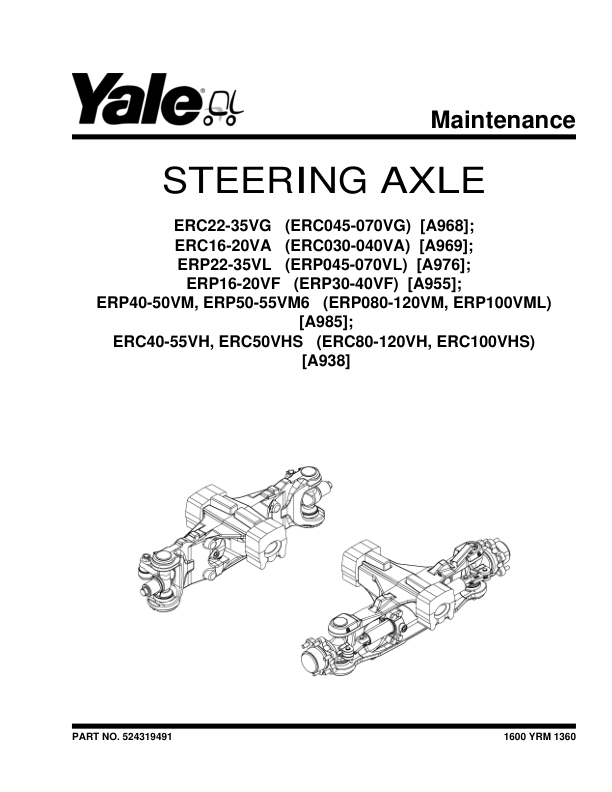 yale erp045vl erp050vl erp060vl erp070vl electric pallet truck a976 service repair manual 1 1