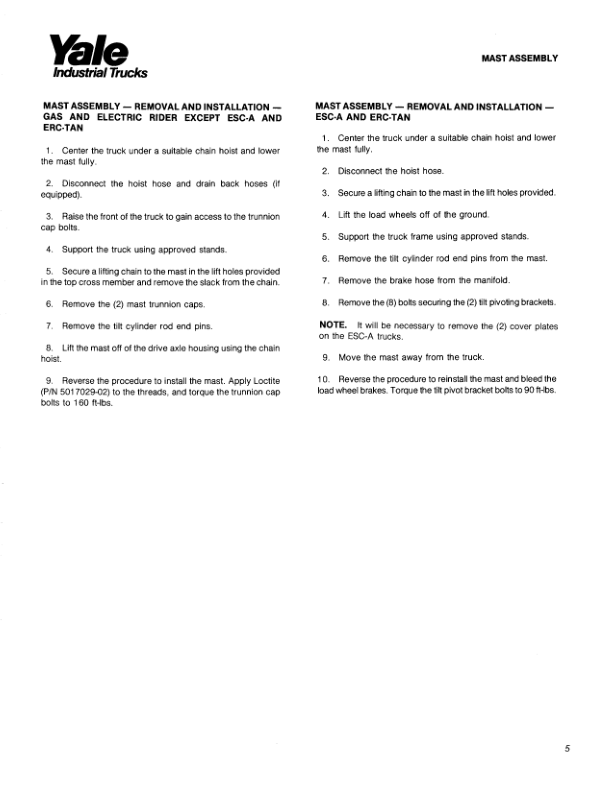 yale esc020ab esc025ab esc030ab forklift a824 service repair manual 3