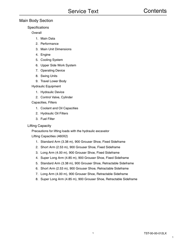 Linkbelt 460X2 Excavator Service Repair Manual