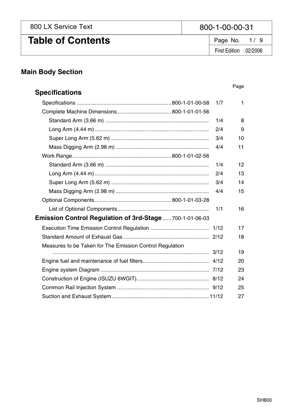 Linkbelt 800LX (Tier 3) Excavator Service Repair Manual