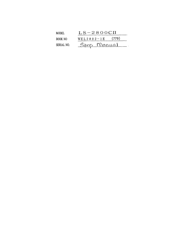 Linkbelt LS-2800 C2 Excavator Service Repair Manual