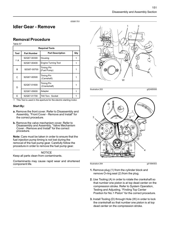 Caterpillar 1204F Diesel Engine Disassembly and Assembly Service Manual 99799-67102-2