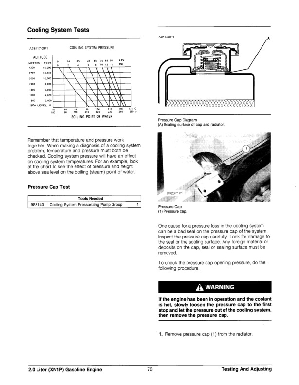 Caterpillar 2.0 Liter (XN1P) Gasoline Engine Specifications Systems Operation Testing and Adjusting SENB8237-04-3