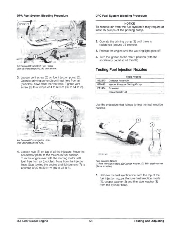 Caterpillar 2.5 Liter (XD3P) Diesel Engine Specifications Systems Operation Testing and Adjusting SENB8238-03-3