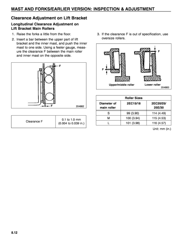 Caterpillar 2EC15-30 Chassis and Mast Service Manual 99759-80100-3
