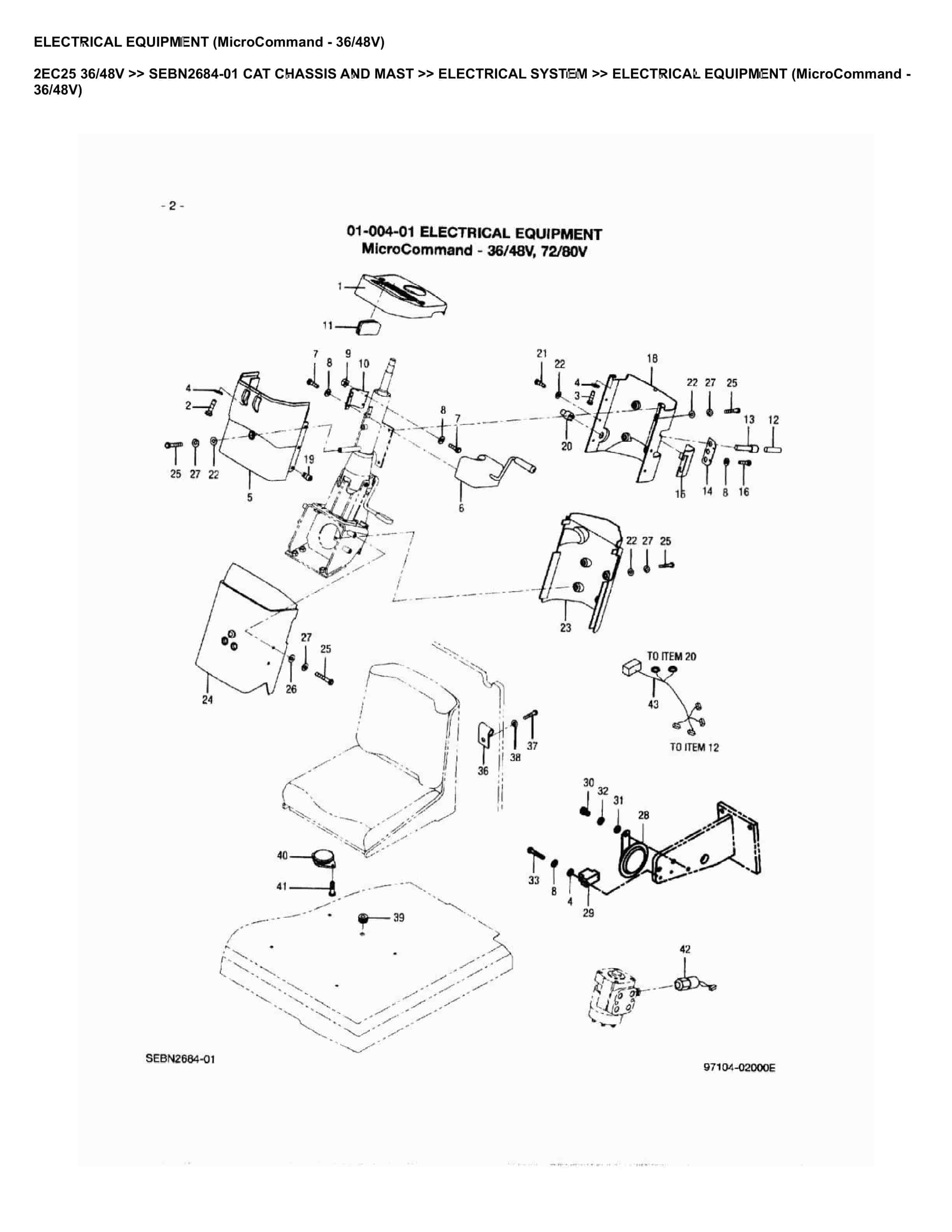 Caterpillar 2EC25 36 48V Parts Manual SEBN2684-01