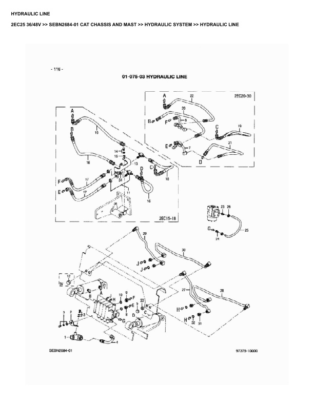 Alternative view of Caterpillar 2EC25 36 48V Parts Manual SEBN2684-01