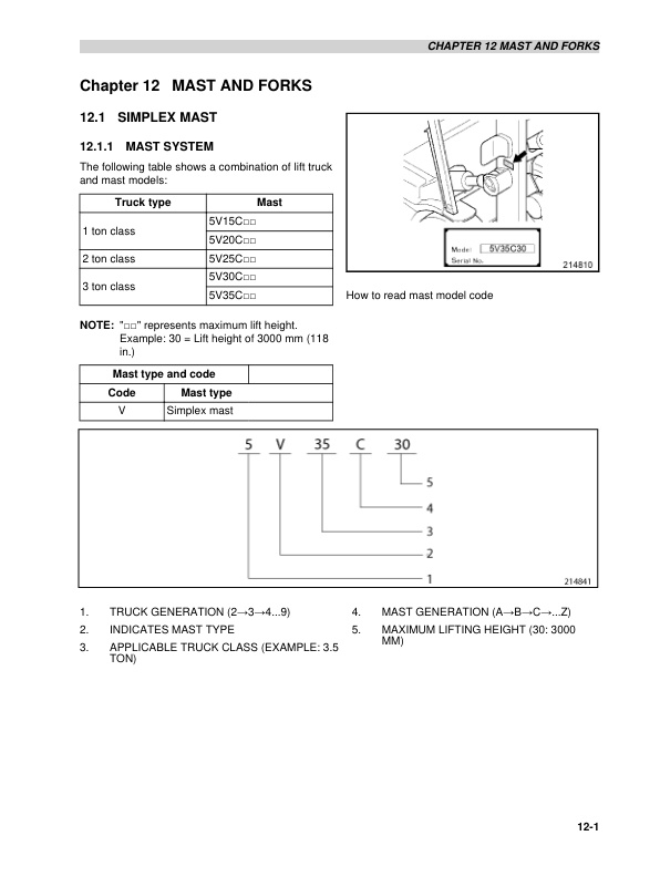 Caterpillar 2P3000 to 2PD7000, GP15NM-35NM Chassis and Mast Service Manual 99719-8M110 4 Caterpillar 2P3000 to 2PD7000, GP15NM-35NM Chassis and Mast Service Manual 99719-8M110 - Image 4