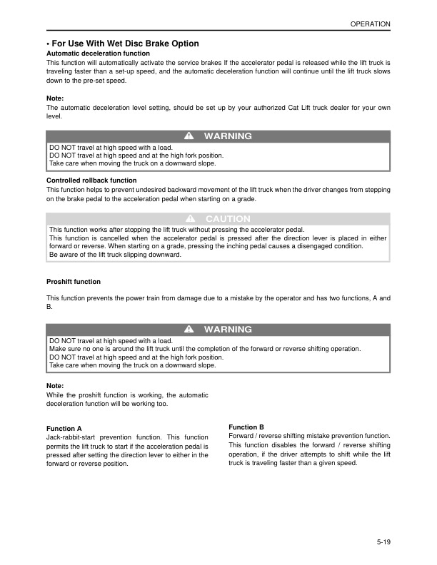 Caterpillar 2P3000 to 2PD7000, GP15NM-35NM Operation and Maintenance Manual 99710-8M110-2