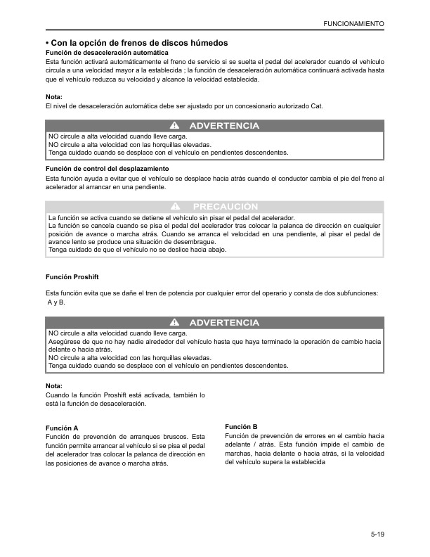 Alternative view of Caterpillar 2P3000 to 2PD7000, GP15NM-35NM Operation and Maintenance Manual 99710-8MH00