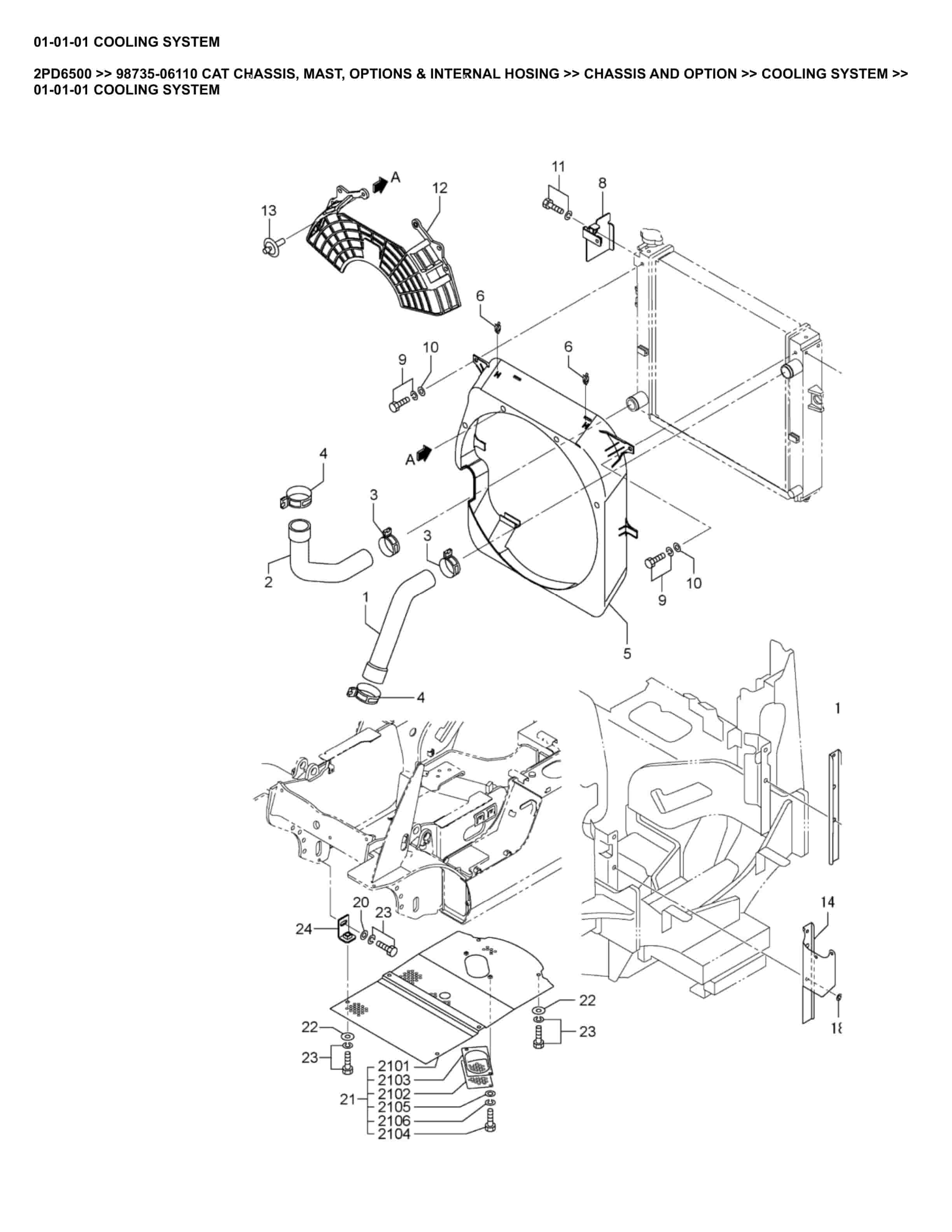 Caterpillar 2PD6500 Parts Manual 98735-06110