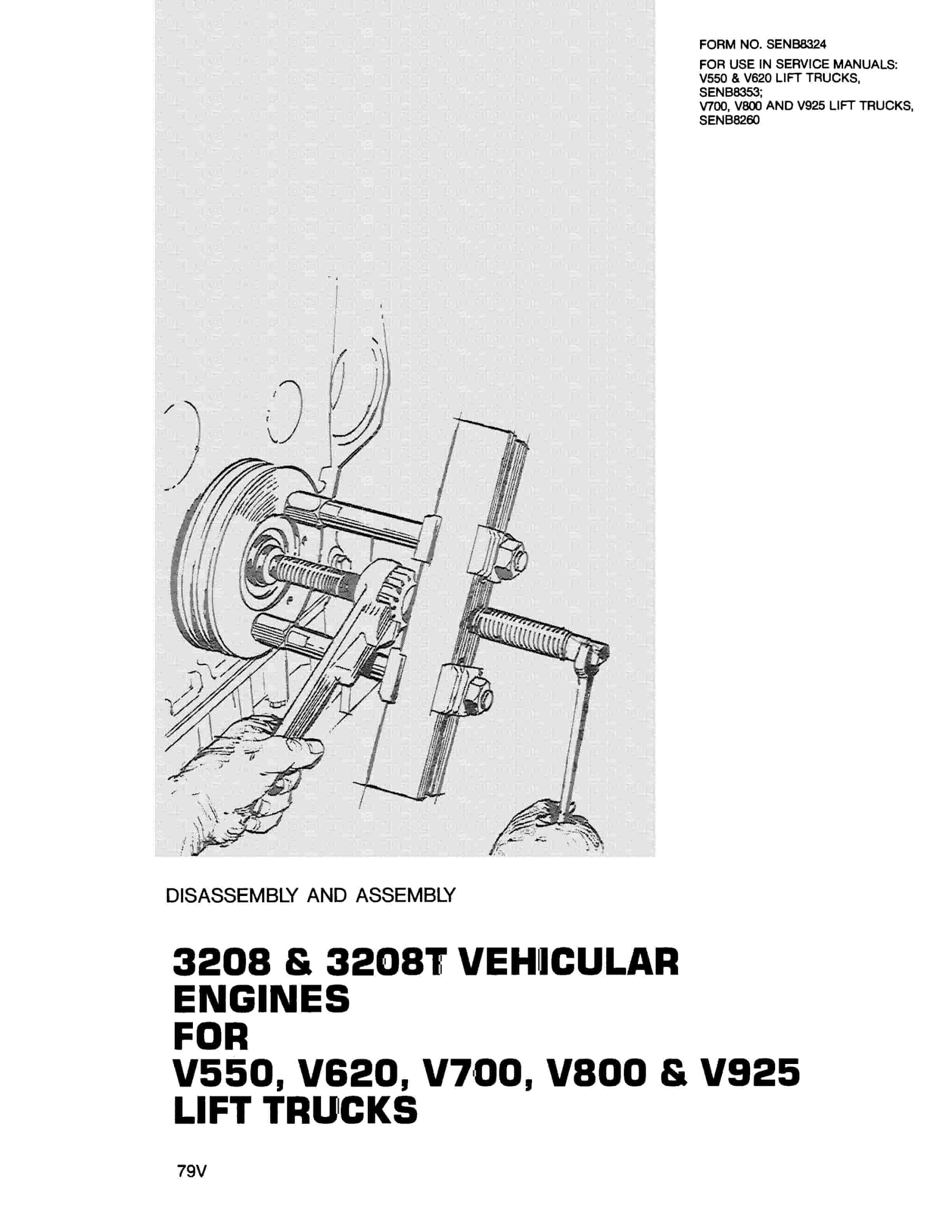 Caterpillar 3208, 3208T Vehicular Engines Disassembly and Assembly SENB8324