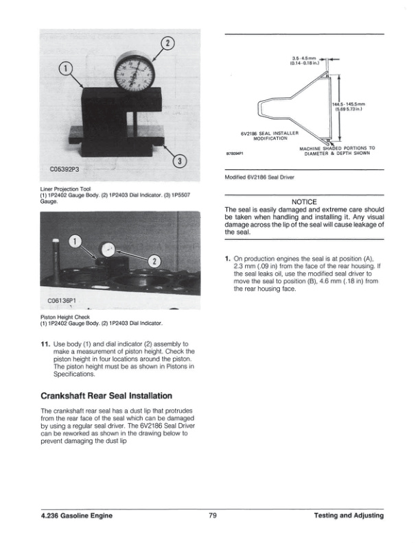 Caterpillar 4.236 Gasoline Engine Specifications Systems Operation Testing and Adjusting SENB8081-03-3