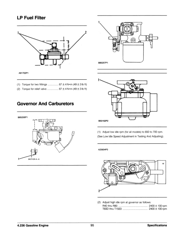 Caterpillar 4.236 Gasoline Engine Specifications Systems Operation Testing and Adjusting SENB8081-03-5