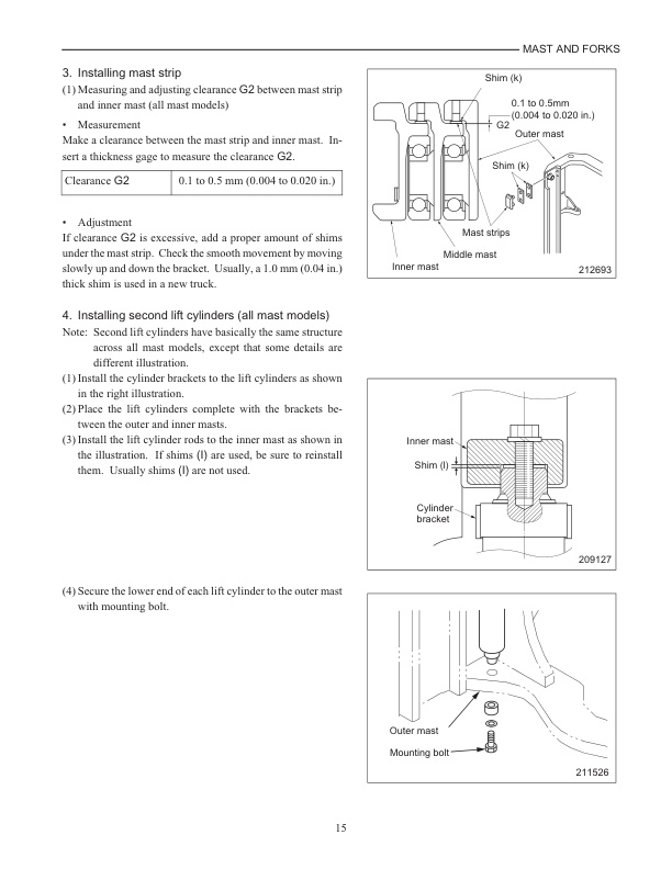 Caterpillar 5M15D to 5M35D Mast Supplement Service Manual 99739-351T0 2 Caterpillar 5M15D to 5M35D Mast Supplement Service Manual 99739-351T0-2