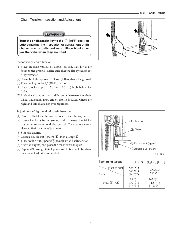 Caterpillar 5M15D to 5M35D Mast Supplement Service Manual 99739-351T0 3 Caterpillar 5M15D to 5M35D Mast Supplement Service Manual 99739-351T0-3