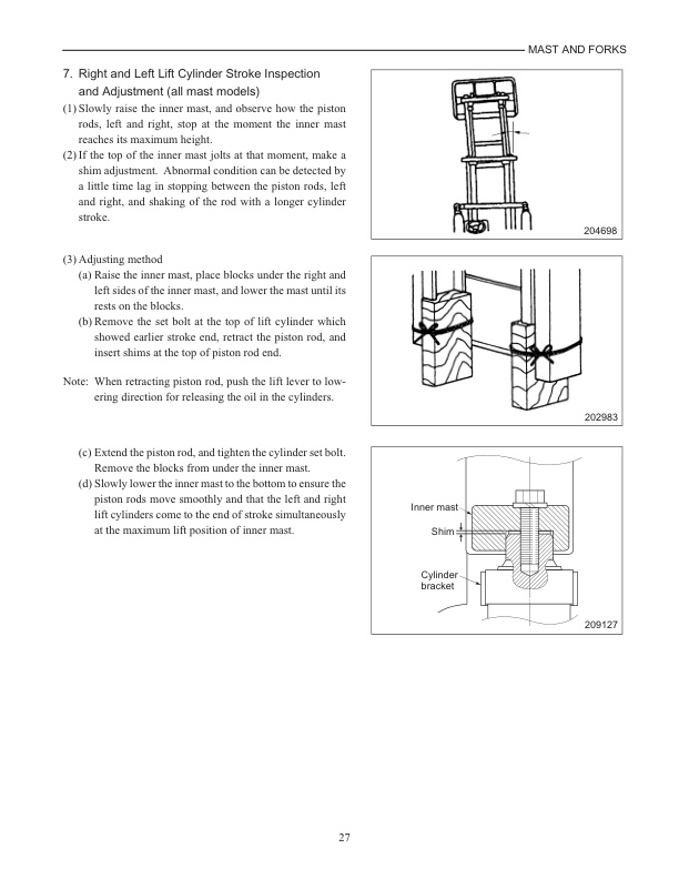 Caterpillar 5M15D to 5M35D Mast Supplement Service Manual 99739-351T0 5 Caterpillar 5M15D to 5M35D Mast Supplement Service Manual 99739-351T0-5