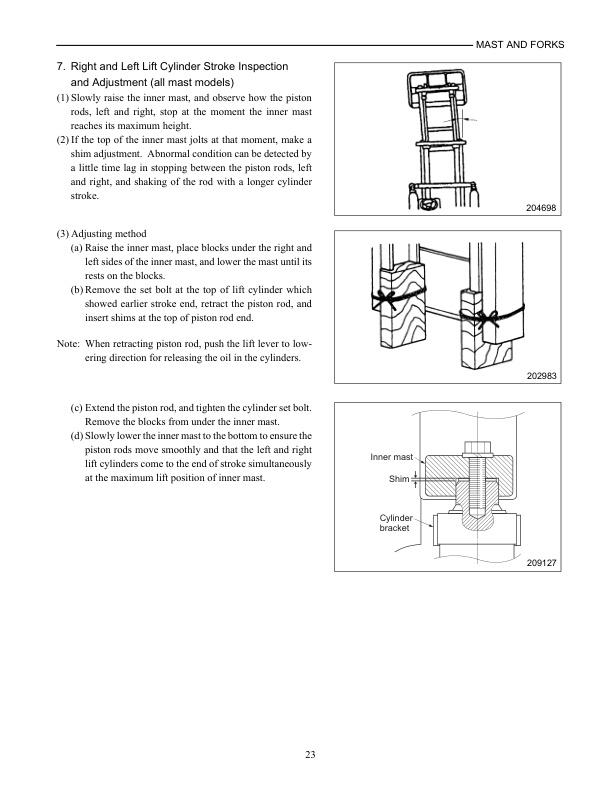 Caterpillar 5V15D to 5V35D Mast Supplement Service Manual 99739-351S0-5