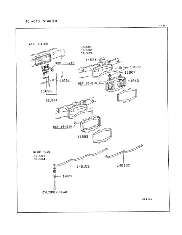 Caterpillar 6D16 Diesel Engine Parts Manual 98705-58040-5