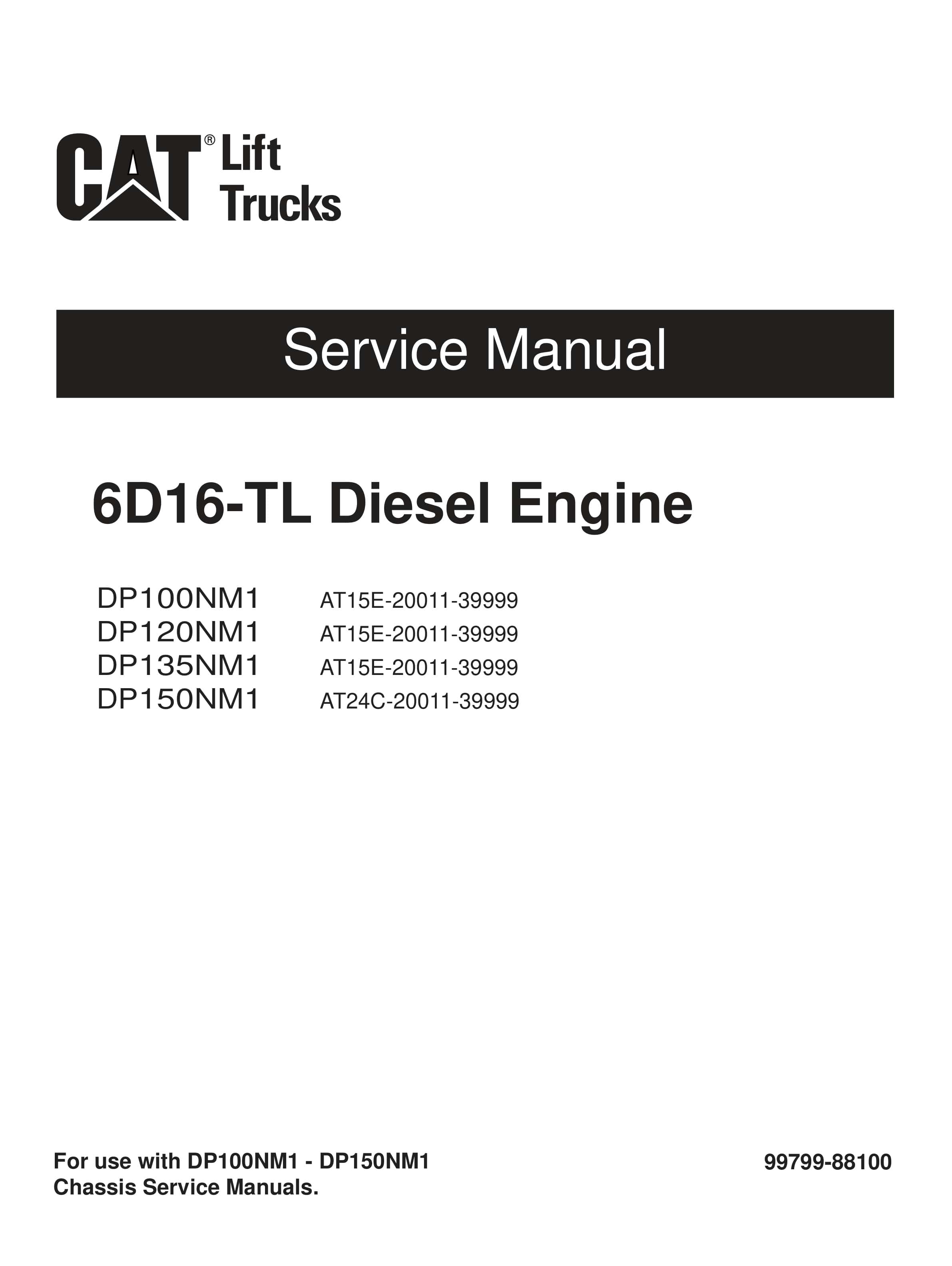 Caterpillar 6D16-TL Diesel Engine Service Manual 99799-88100