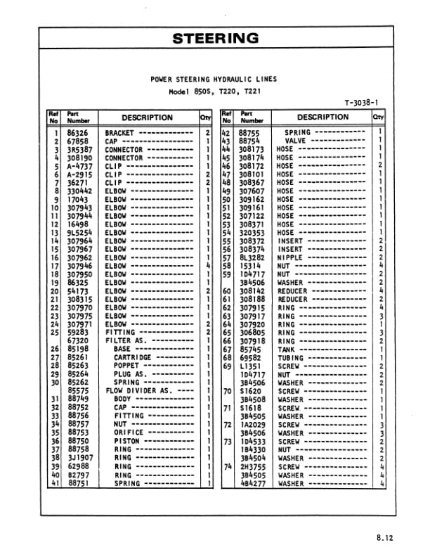Caterpillar 850S, T220, T221, 950S, T300, T400 Parts Manual UEC0434S-3