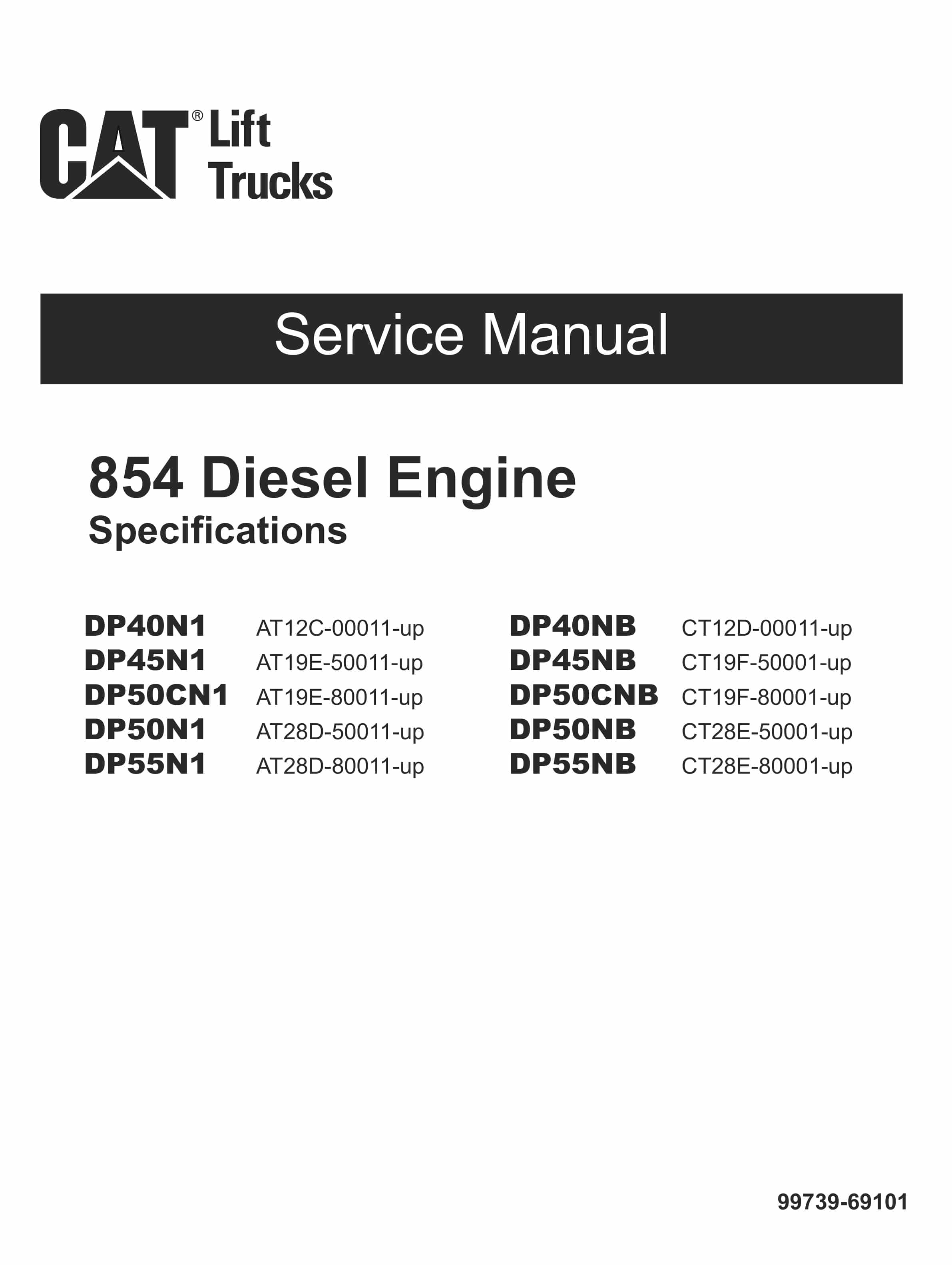 Caterpillar 854 Diesel Engine Specifications Service Manual 99739-69101