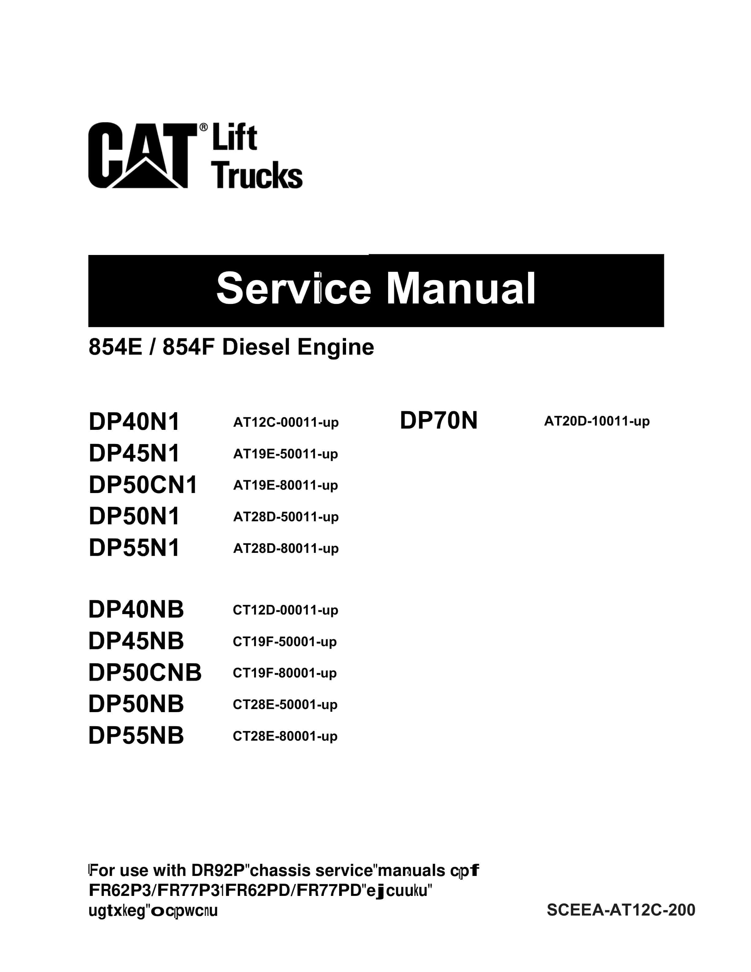 Caterpillar 854E, 8854F Diesel Engine Service Manual SCEEA-AT12C-200