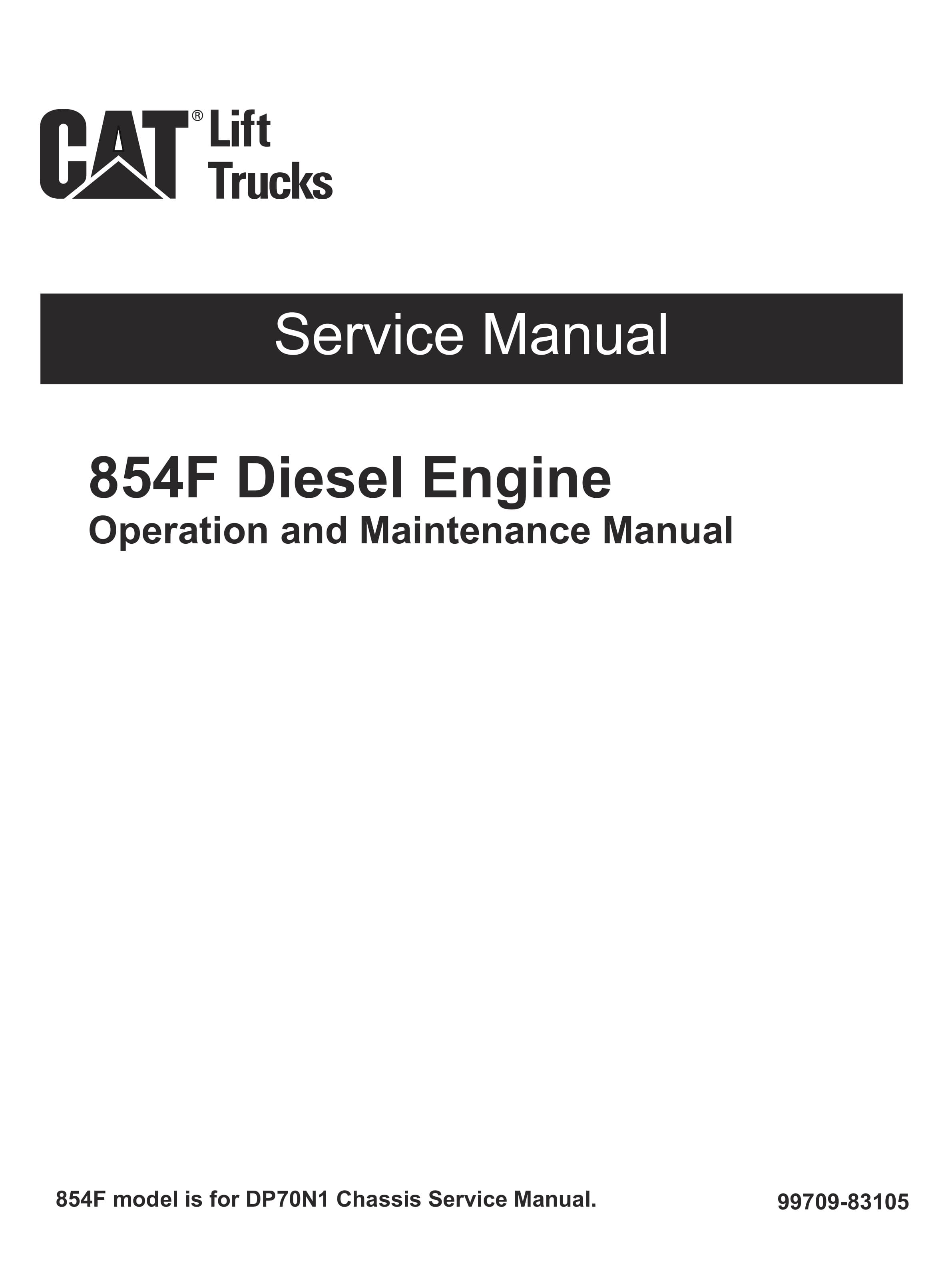 Caterpillar 854F Diesel Engine Operation and Maintenance Manual Service Manual 99709-83105