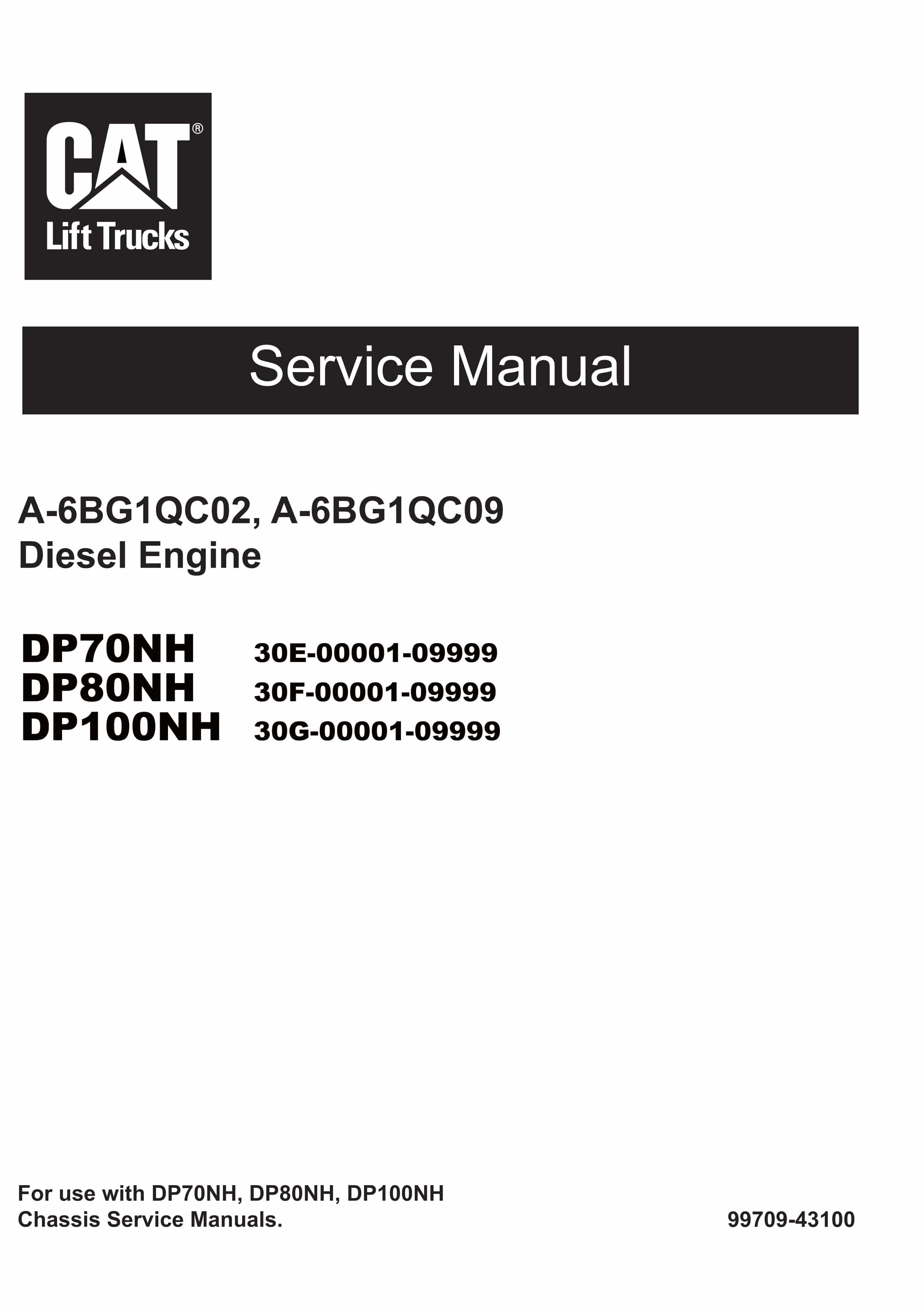 Caterpillar A-6BG1QC02, A-6BG1QC09 Diesel Engine Service Manual 99709-43100