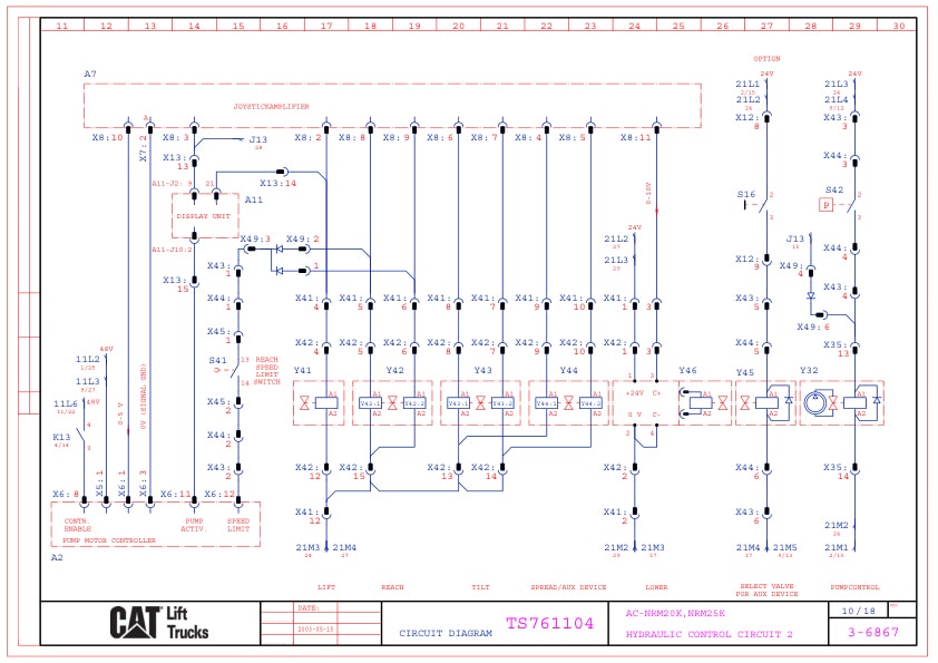 Alternative view of Caterpillar AC-NRM20K, NRM25K Electrical Diagrams TS761104