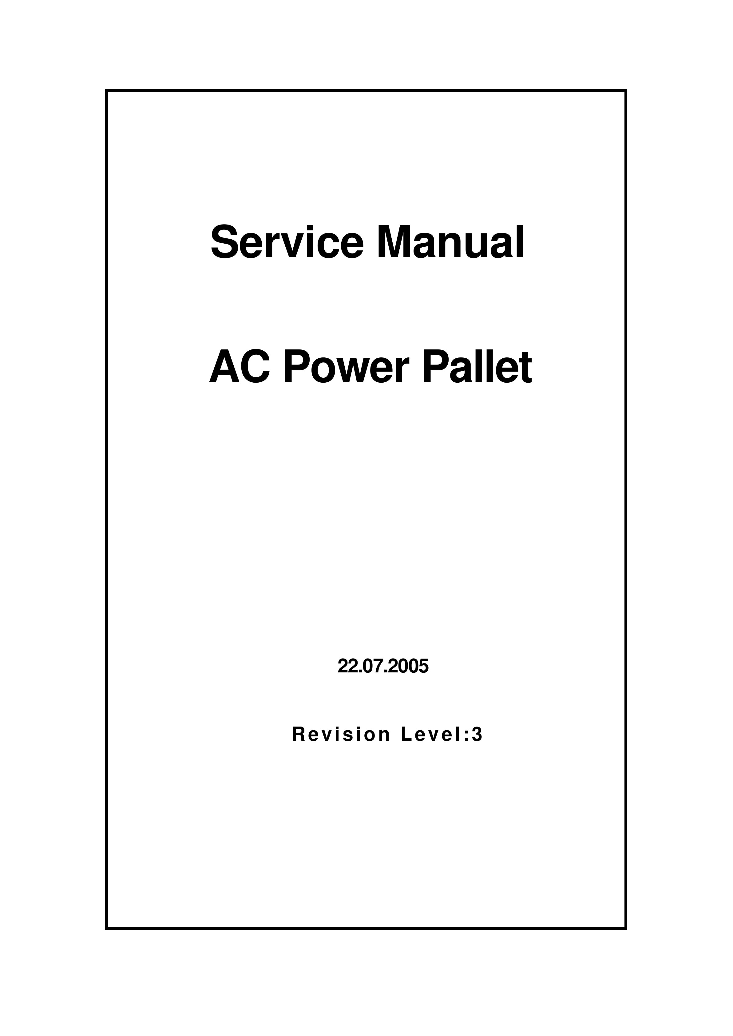 Caterpillar AC Power Pallet Service Manual WHSM0001 FR