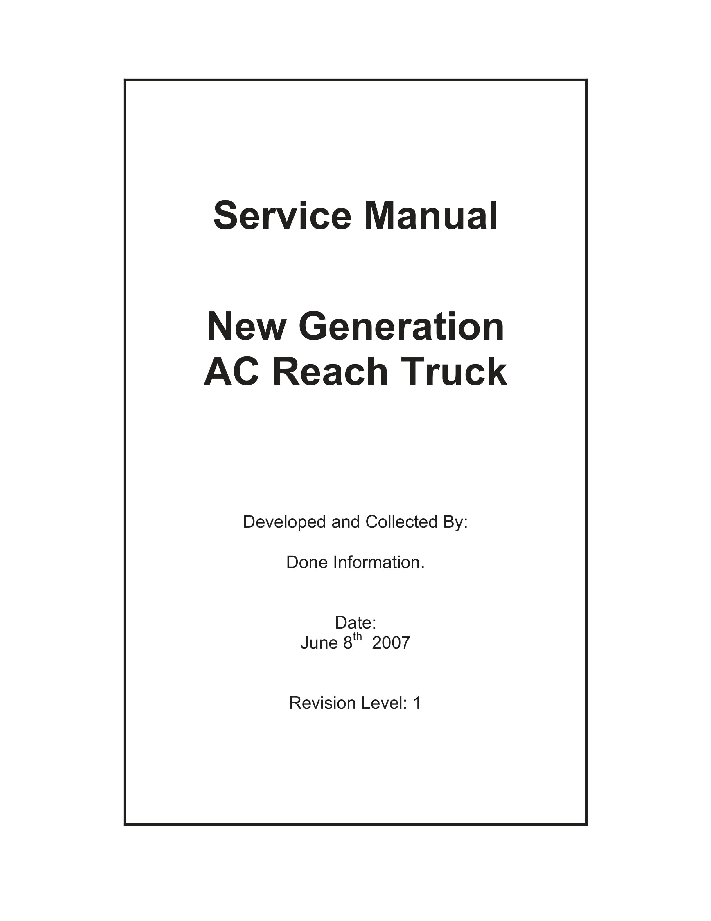 Caterpillar AC Reach Truck New Generation Service Manual WHSM0013 FR