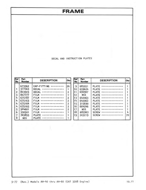Caterpillar AH40, AH46, AH52, AH60 Lift Trucks Parts Manual UEC0700S-01 3 Caterpillar AH40, AH46, AH52, AH60 Lift Trucks Parts Manual UEC0700S-01 - Image 3